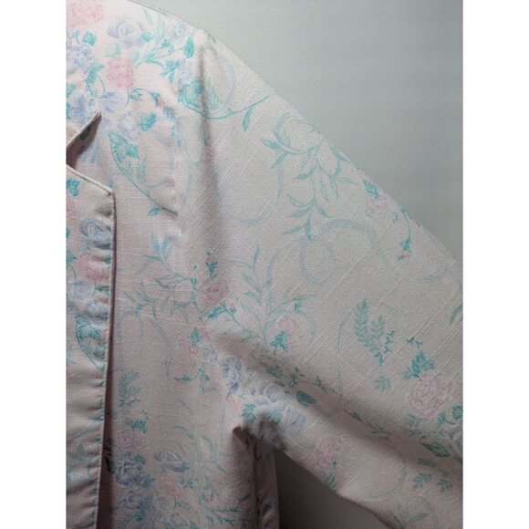 Vintage 80s Blazer Pink Floral Print Long-Sleeve Vintage Style, Size L - Picture 5 of 8